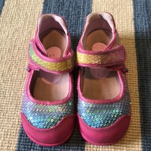 Rainbow Sparkle Pediped Mary Janes Girls 7.5/8T